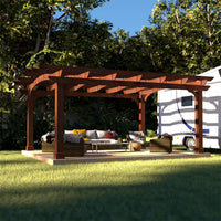[10X12FT] Alora Premium Outdoor All-Season Backyard Patio Cedar Wood Gazebo Pergola With Arched Roof (SAK42915)