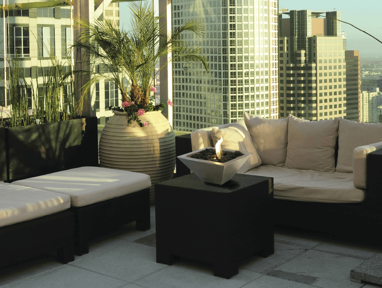 Anywhere Fireplace Empire Tabletop Fireplace With Polished Black Rocks