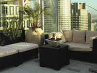 Anywhere Fireplace Empire Tabletop Fireplace With Polished Black Rocks