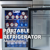 44-Inch 6-Burner 85K BTU Stainless Steel Gas Outdoor Kitchen Island Grill With Wine Cooler, Rotisserie Kit, And Storage Cabinets (SAK97105)