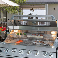 44-Inch 6-Burner 85K BTU Stainless Steel Gas Outdoor Kitchen Island Grill With Wine Cooler, Rotisserie Kit, And Storage Cabinets (SAK97105)
