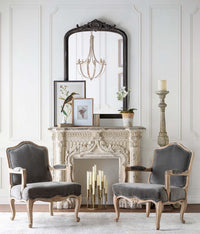 Antique White Fireplace Mantel with Distressed Vintage Finish