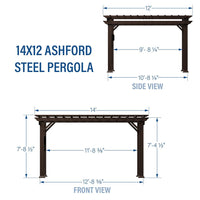 [10X12FT] Alora Heavy-Duty Backyard Galvanized Steel Powder Coated Pergola (91358672)