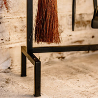 4 Piece Black Iron Fireplace Tool Set
