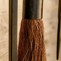 4 Piece Black Iron Fireplace Tool Set