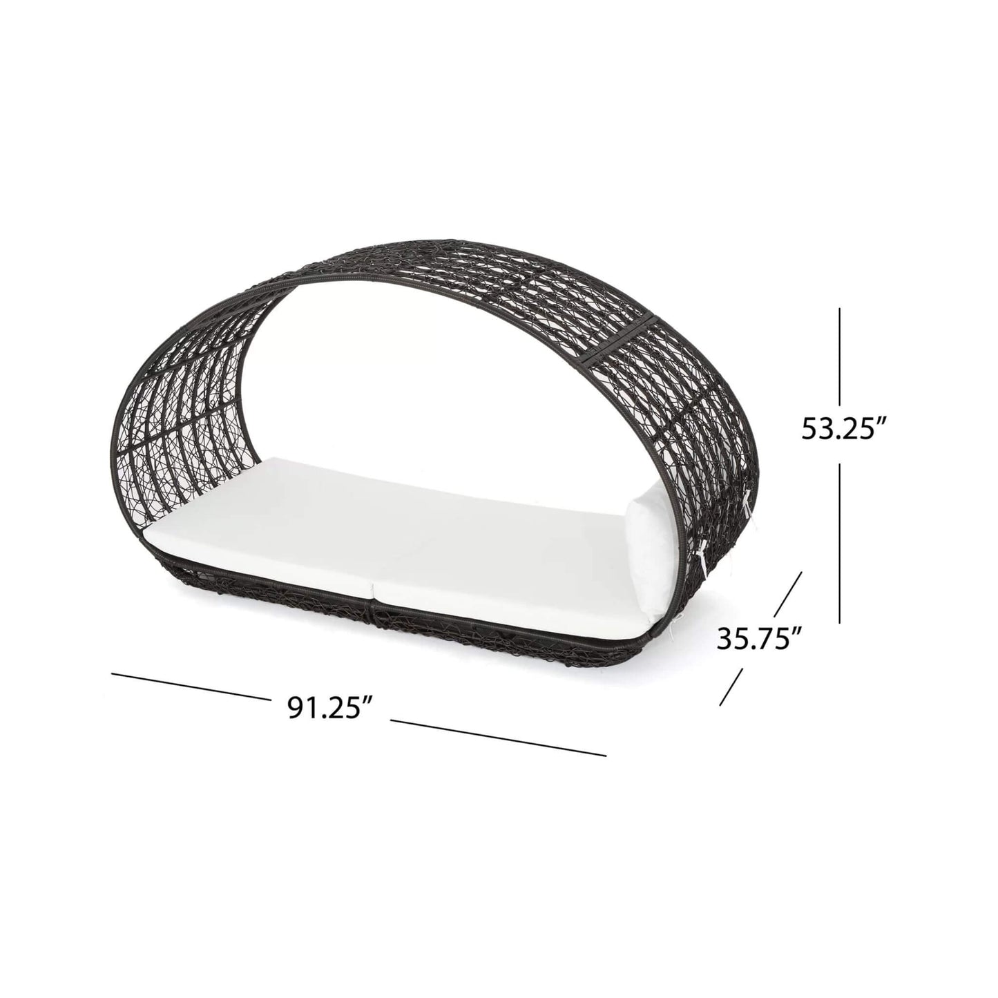 Alora Large 2-Person Abigal Outdoor Wicker Daybed With Aluminum Frame And Cushions (SAK23942)