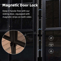 [12x14FT] Large Heavy-Duty Outdoor Aluminum Patio Hard Double Steel Top Backyard Sun Room Gazebo (94625371)