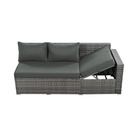 Alora Outdoor 6-Piece All-Weather PE Rattan Sofa Set With Adjustable Seat, Storage Box, Removable Covers, And Tempered Glass Table Top (SAK37221)
