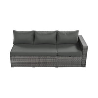 Alora Outdoor 6-Piece All-Weather PE Rattan Sofa Set With Adjustable Seat, Storage Box, Removable Covers, And Tempered Glass Table Top (SAK37221)