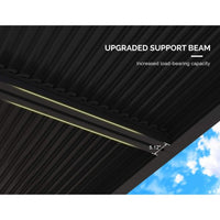 [12x16FT] Alora Premium Outdoor Gray Aluminum Hardtop Pergola Gazebo With Adjustable Roof (SAK81364)