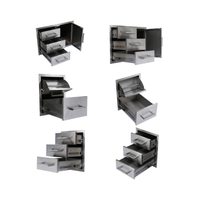 Premium Outdoor Kitchen With 32-Inch 60K BTU Built-In Stainless Steel LPG Gas Grill, Door And Drawer Combo And Stainless Steel Ice Box (SAK98661)