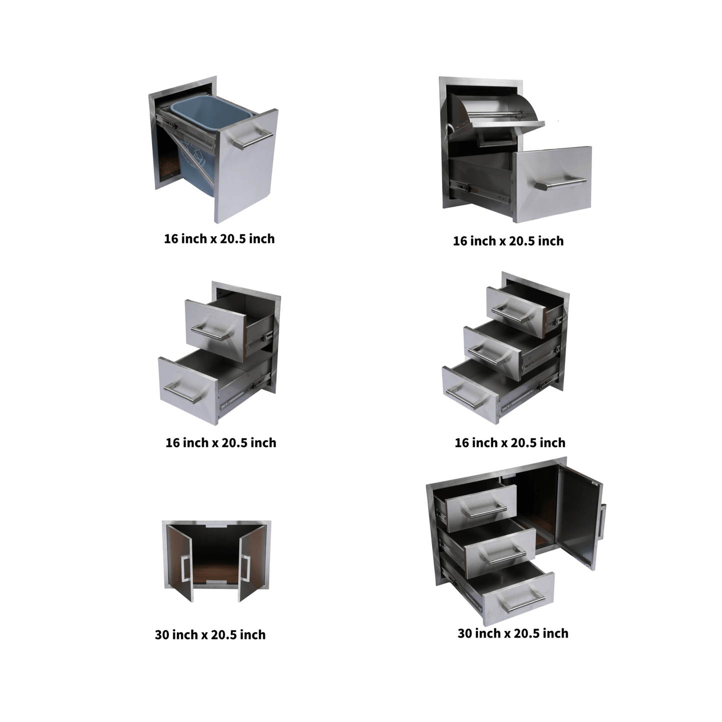Premium Outdoor Kitchen With 32-Inch 60K BTU Built-In Stainless Steel LPG Gas Grill, Door And Drawer Combo And Stainless Steel Ice Box (SAK98661)