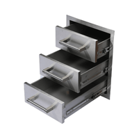 Premium Outdoor Kitchen With 32-Inch 60K BTU Built-In Stainless Steel LPG Gas Grill, Door And Drawer Combo And Stainless Steel Ice Box (SAK98661)