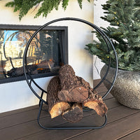 Black Iron Loop Fireplace Log Holder