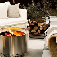 Black Iron Loop Fireplace Log Holder